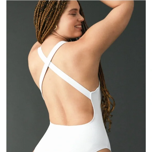 Andie swim The Tulum One Piece ribbed white one piece bathing suit - Picture 3 of 6